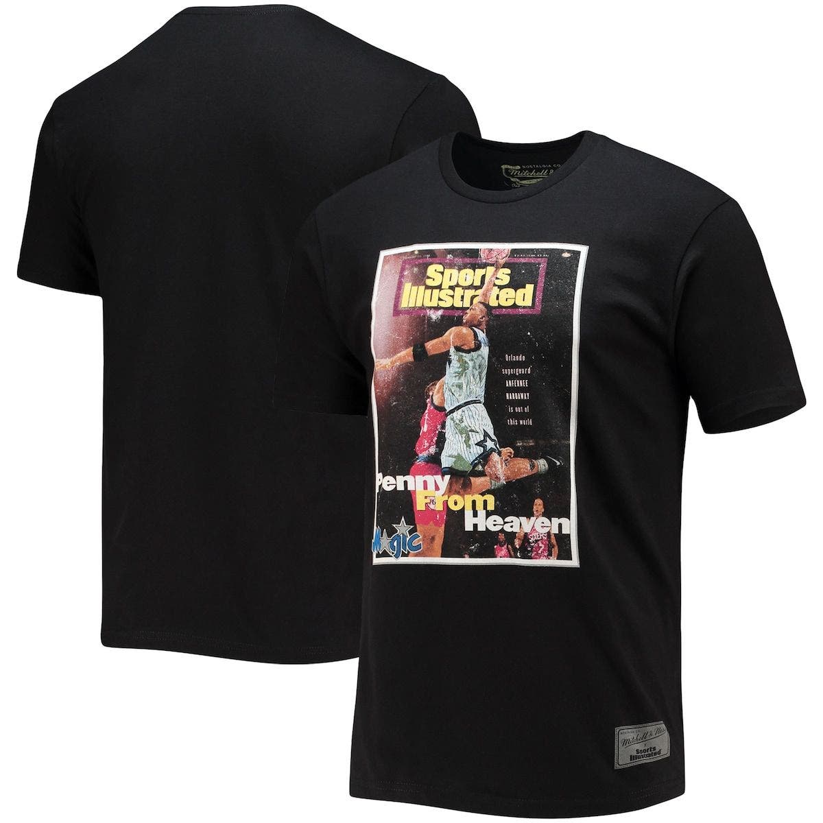 Men's Mitchell & Ness Shaquille O'Neal Black Orlando Magic Mesh T-Shirt