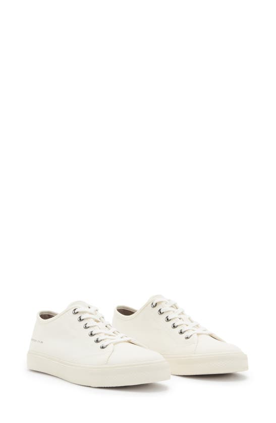 Allsaints Thea Logo-print Canvas Low-top Trainers In Chalk White