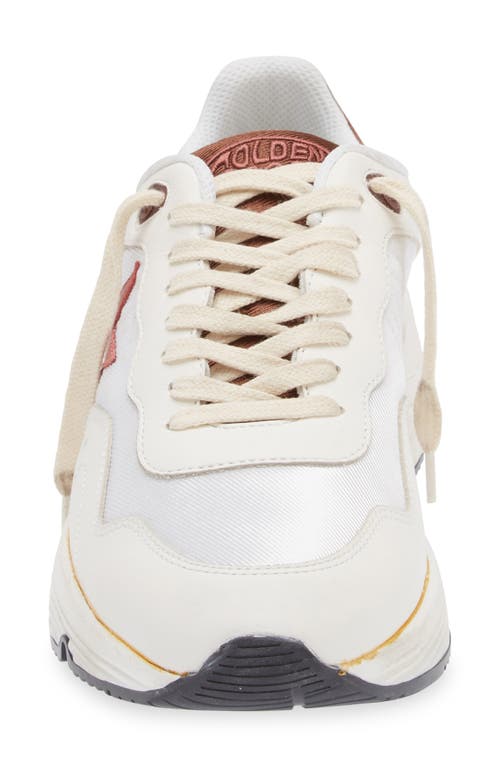 Golden Goose Men's Running Sole Textile And Leather Runner Sneakers In White/red