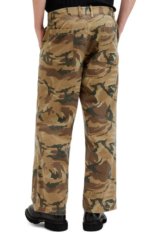 Shop Allsaints Gaspar Camo Straight Leg Pants In Camo Brown