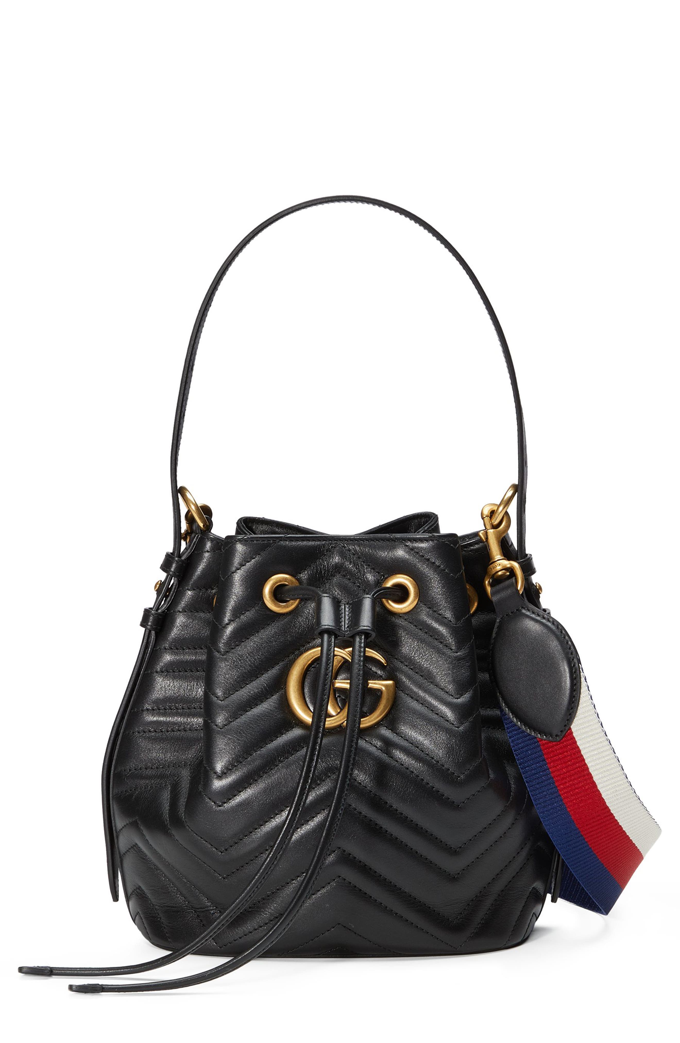 gucci leather bucket bag