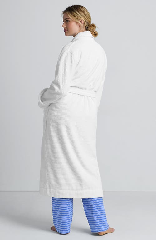 Shop Lands' End Cotton Terry Long Spa Bath Robe In White