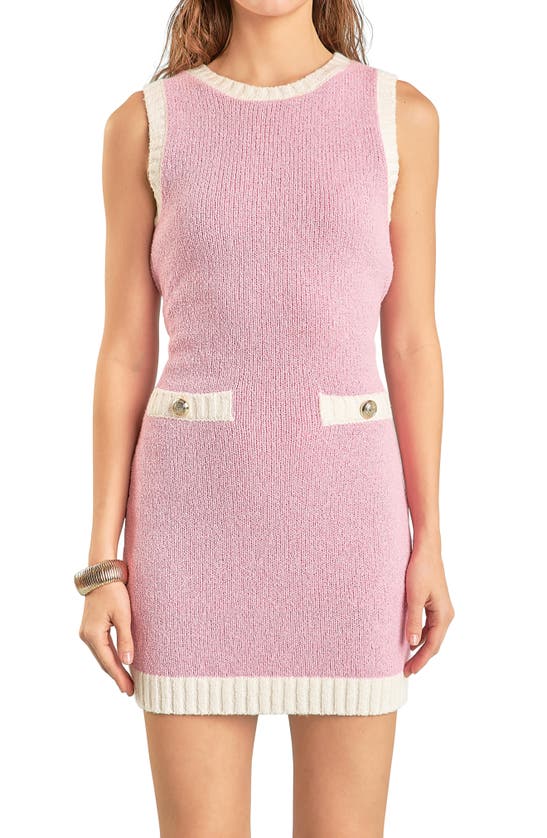 Endless Rose Knit Minidress In Pink/ Ivory
