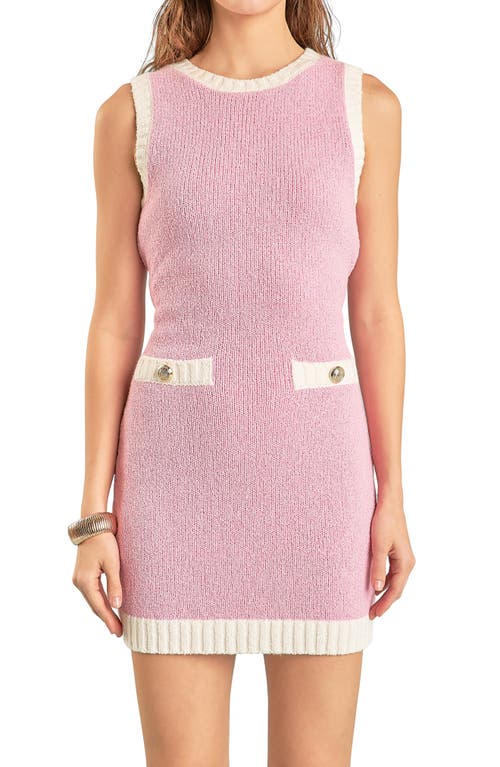 Shop Endless Rose Knit Minidress In Pink/ivory