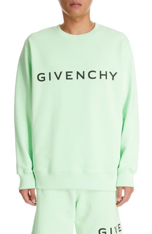 Givenchy Slim Fit Cotton Crewneck Sweatshirt in Mint Green