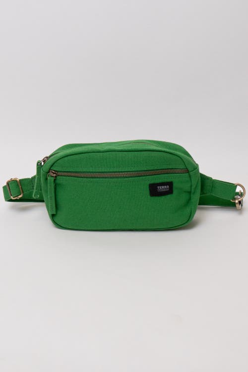 Shop Terra Thread Organic Cotton Sling Belt Bag In Moss Green