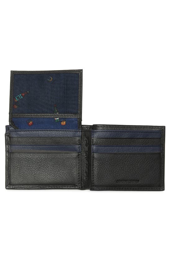 Shop Robert Graham Coupe Leather Passcase Wallet In Black/ Navy