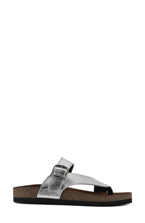 Shop White Mountain Footwear Carly Leather Footbed Sandal In Silver/leather