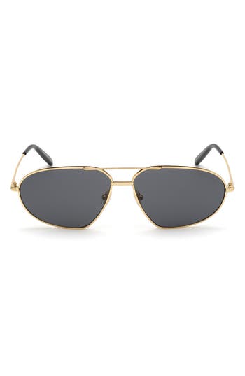 Tom Ford Bradford 63mm Oversize Pilot Sunglasses In Gold