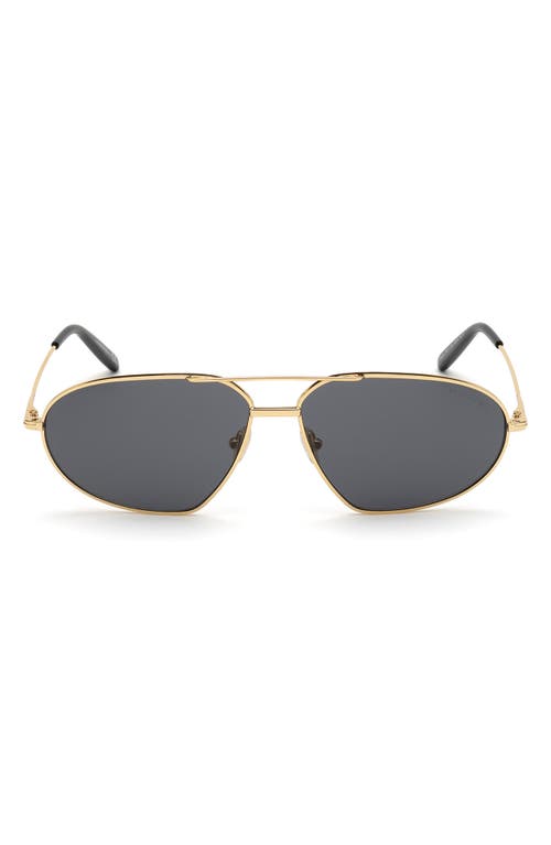 Shop Tom Ford Bradford 63mm Oversize Pilot Sunglasses In Shiny Deep Gold/smoke