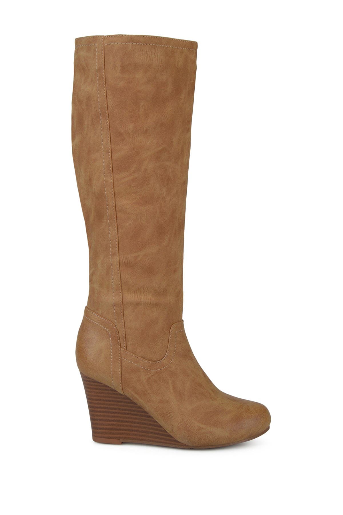 Journee Collection Langly Wedge Heel Tall Boot In Medium Brown5