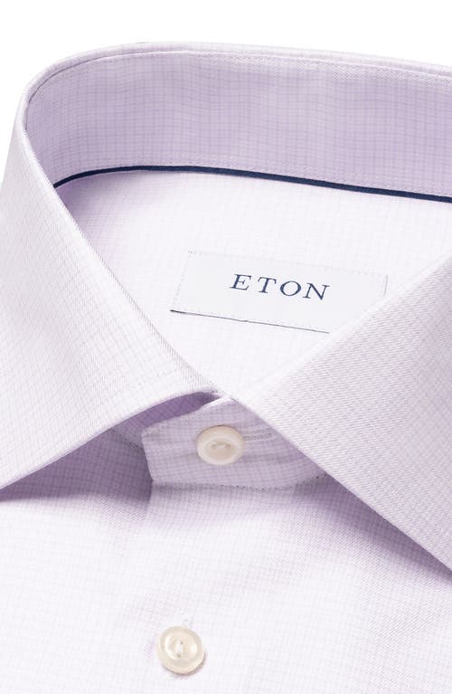 Shop Eton Slim Fit Microcheck Stretch Cotton & Lyocell Dress Shirt In Light Pastel Purple