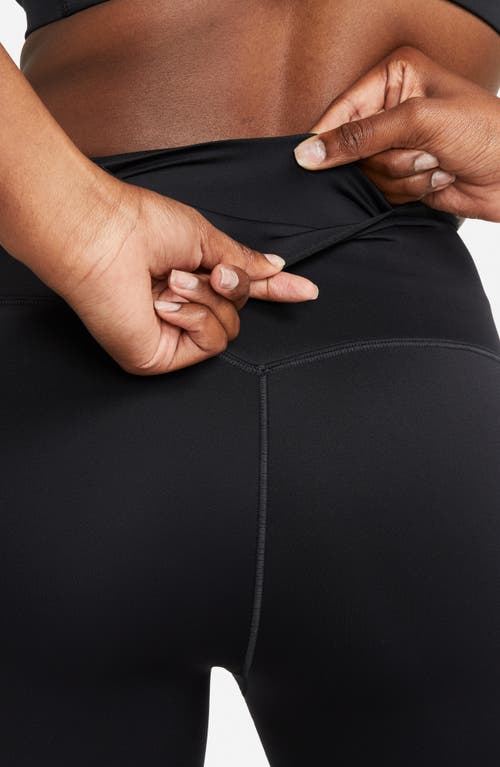 Shop Nike Dri-fit Go High Waist 7/8 Leggings In Black/black