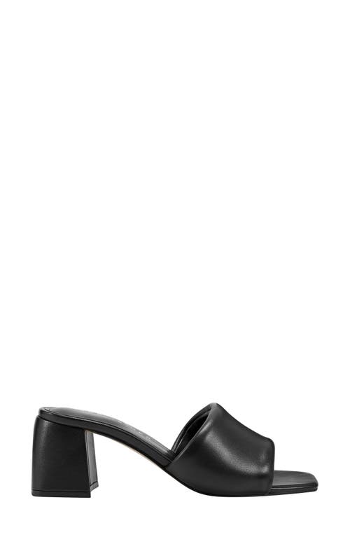 Marc Fisher Ltd Padded Leather Mule Sandals In Black