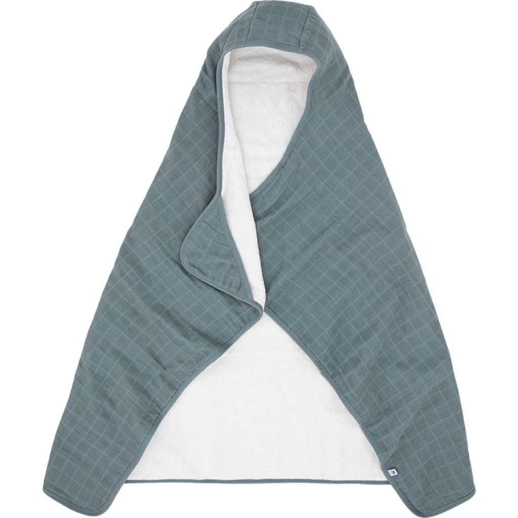 Little Unicorn Cotton Muslin & Terry Hooded Towel In Sea