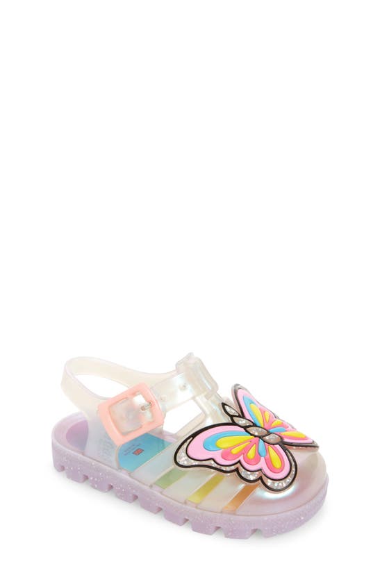 Sophia Webster Kids' Unicorn Butterfly Jelly Sandal In Pearl/ Rainbow