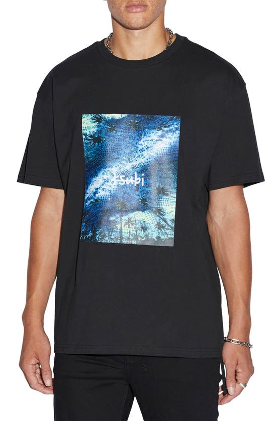 Shop Ksubi Space Palm Biggie Graphic T-shirt In Black