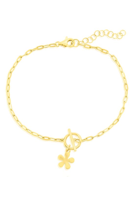 Shop Simona Charm Bracelet In Gold Flower