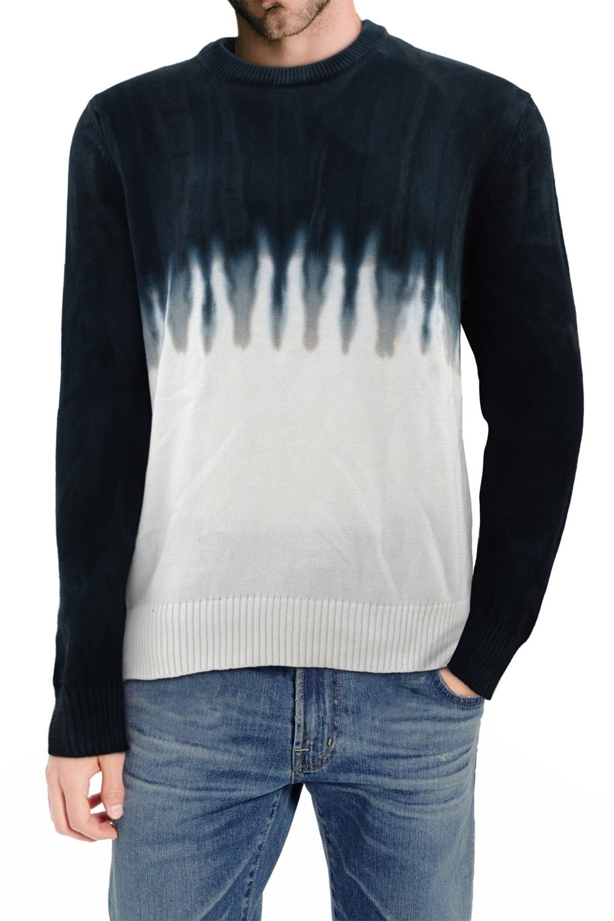 tie dye crew neck sweater