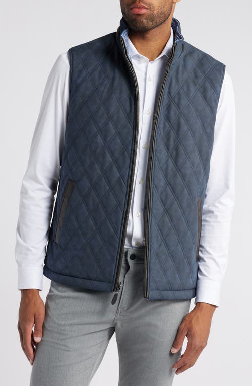 Johnston & Murphy Upton Quilted Reversible Vest In Navy