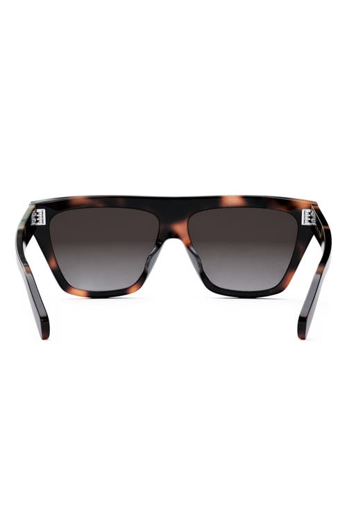 Shop Celine Bold 3 Dots 58mm Flat Top Sunglasses In Havana/gradient Roviex