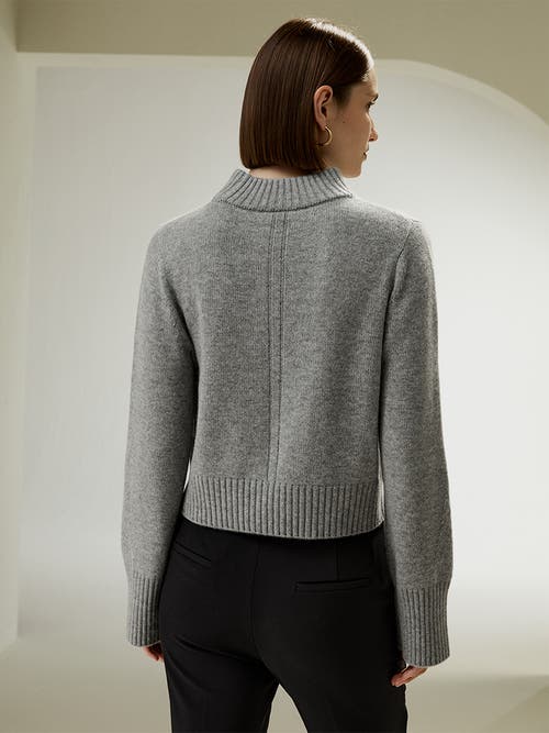 LILYSILK LILYSILK RIBBED COLLAR AND HEMLINE WOOL CASHMERE SWEATER