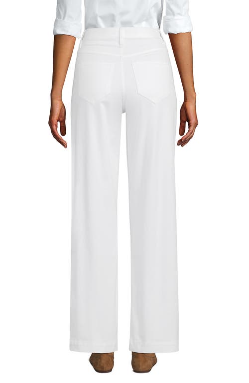 Shop Lands' End High Rise 5 Pocket Wide Leg Chino Pants In White