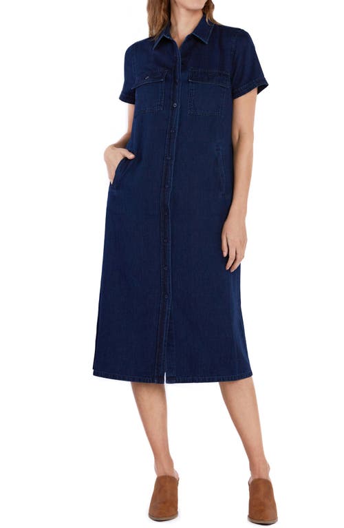 WASH LAB DENIM WASH LAB DENIM MENDOCINO COTTON & LINEN DENIM SHIRTDRESS
