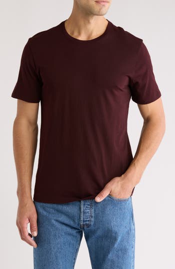 Vince Men's Pima Cotton V Neck Tshirt In Washed Sienna