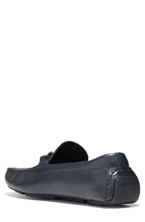 Shop Cole Haan Grand Laser Bit Driving Loafer In Navy Blazer/black