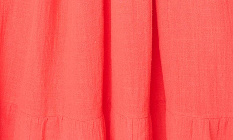 Gibsonlook Flutter Sleeve Cotton Gauze Maxi Dress In Tangerine