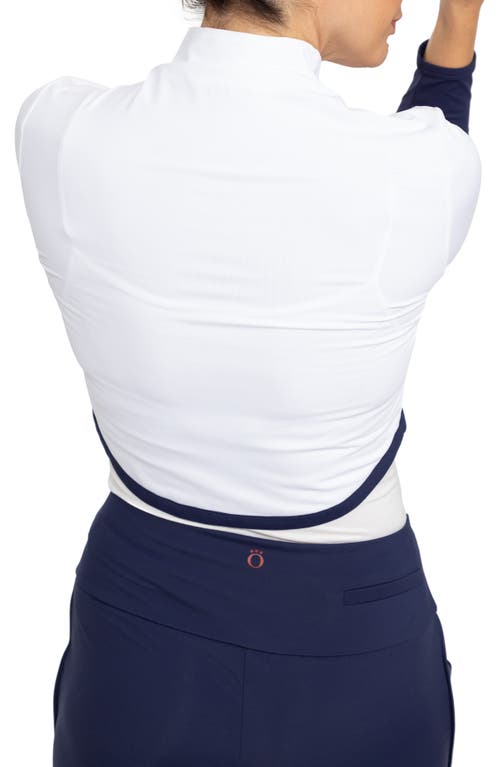 Shop Kinona Sun's Out Crop Golf Jacket In White/navy