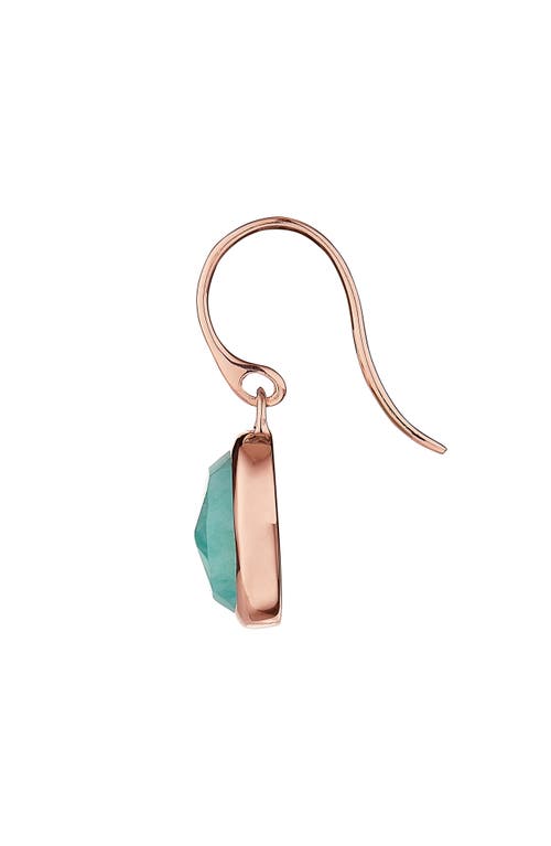 Shop Monica Vinader Siren Semiprecious Stone Drop Earrings In Amazonite/rose Gold