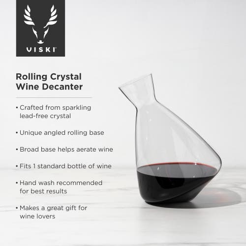 Viski Rolling Crystal Wine Decanter In Clear