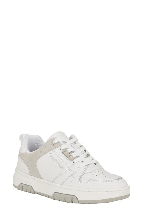Calvin Klein Stellha Sneaker In White/light Brown