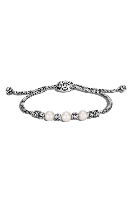 Shop John Hardy Classic Chain Pearl Pull Through Bracelet In Silver