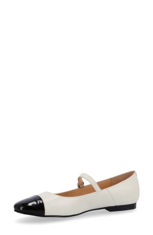 Shop Alohas Musa Mary Jane Cap Toe Flat In Cream