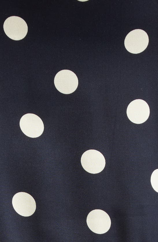 Shop Stella Mccartney Polka Dot Asymmetric Layered Satin Dress In Black/ Cream