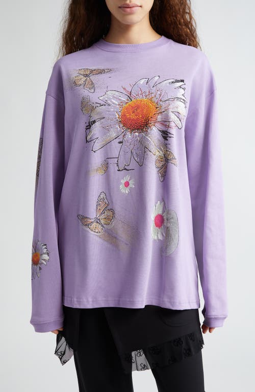 Moto Long-Sleeve Graphic T-Shirt in Lilac