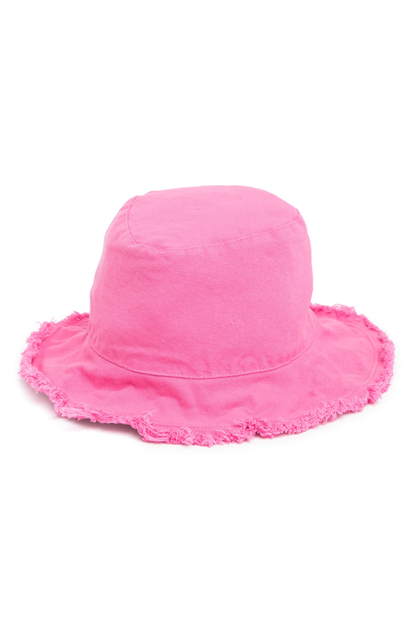 Market Frayed Trim Twill Bucket Hat 