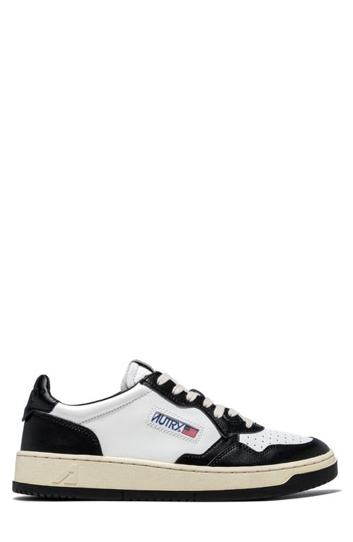 Shop Autry Medalist Low Sneaker In Wht/blk