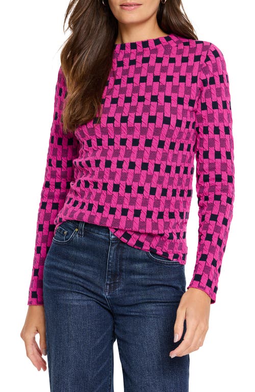 NIC+ZOE Geo Knit Top in Pink Multi 