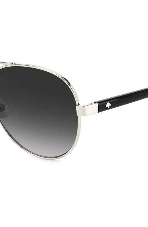 Shop Kate Spade New York Averie 58mm Gradient Aviator Sunglasses In Palladium/grey Shaded