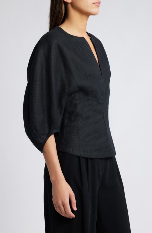 Shop Faithfull The Brand Maia Linen Top In Black