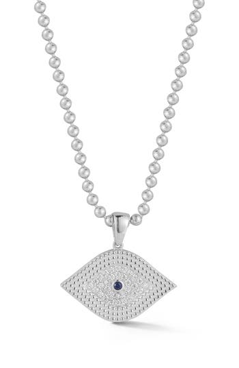 Sphera Milano Evil Eye Pendant Necklace In Silver