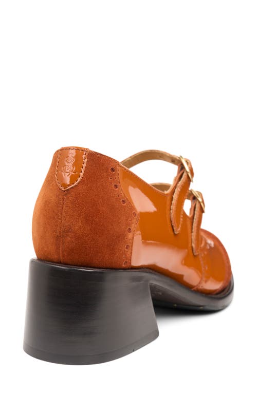 Shop The Office Of Angela Scott Miss Amelie Mary Jane Pump In Orange Sienna