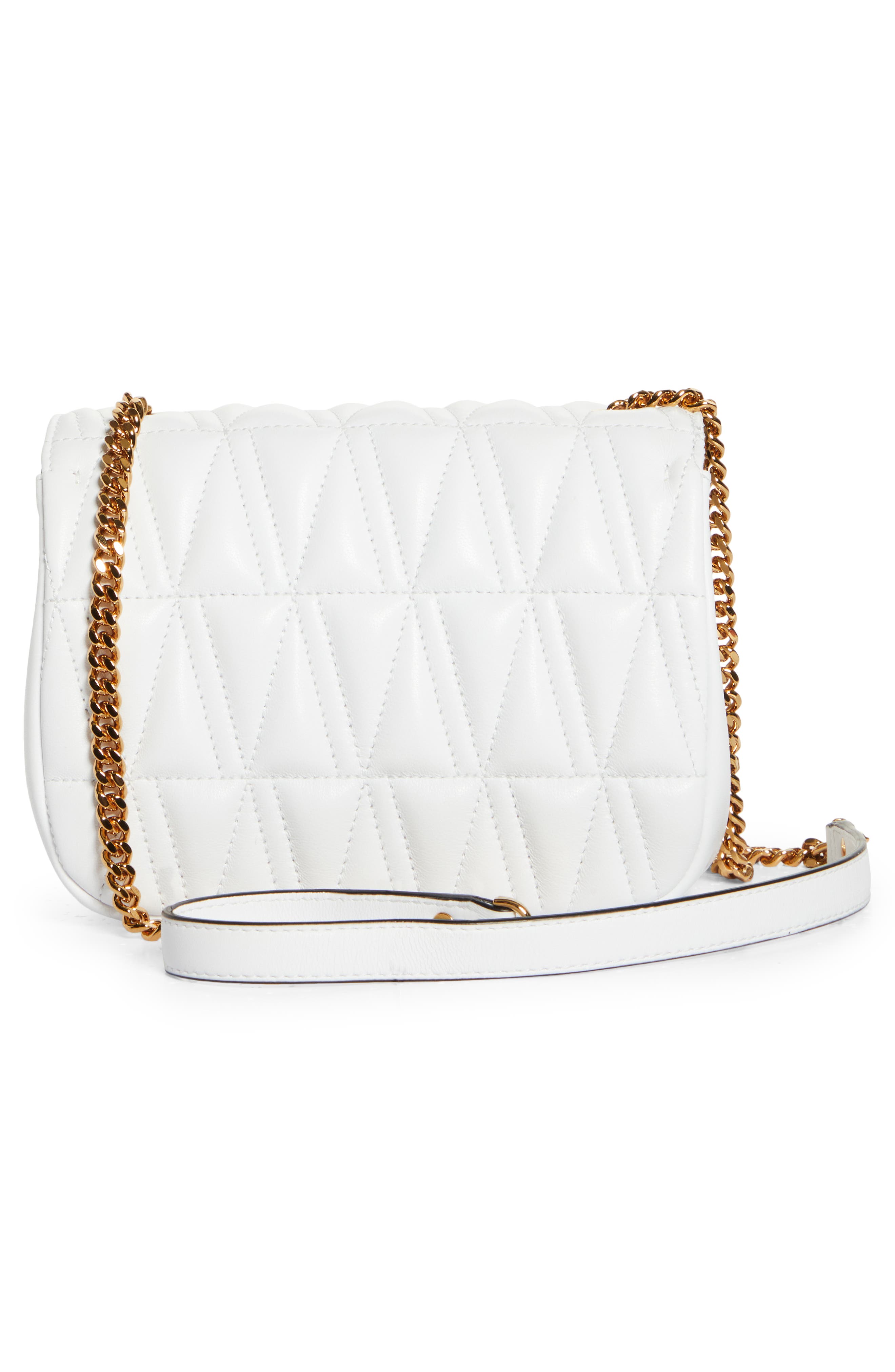 Versace Virtus Quilted Evening Bag Optical White