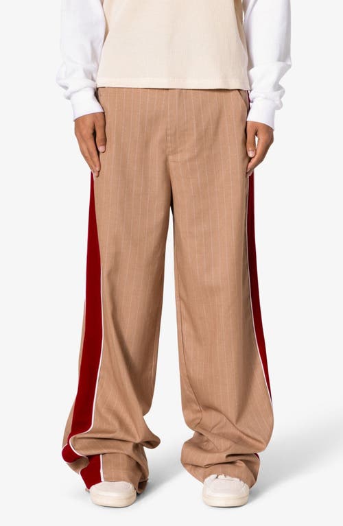 Shop Mnml Pinstripe Velveteen Accent Pants In Tan