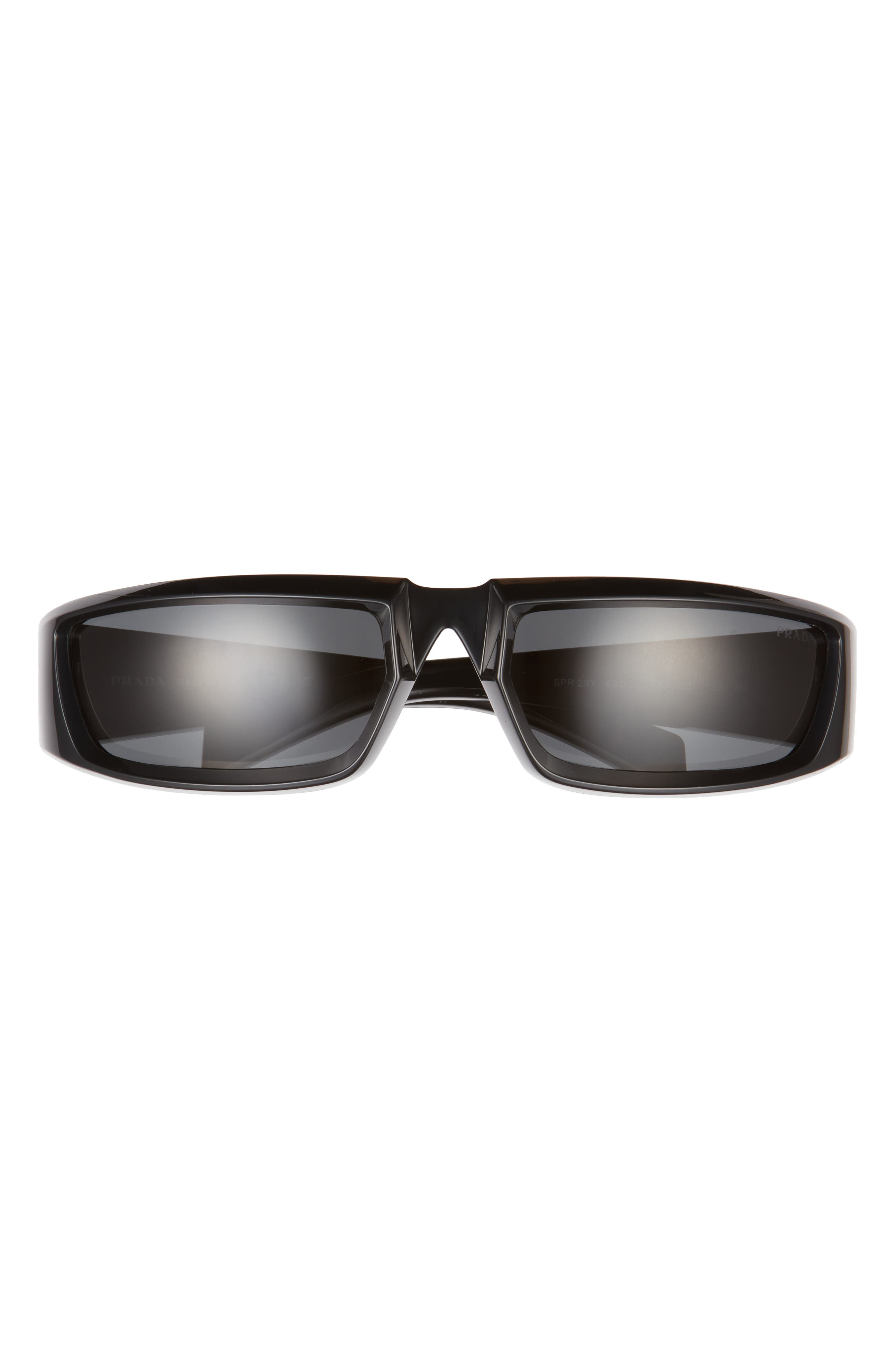 prada 63mm irregular rectangle sunglasses