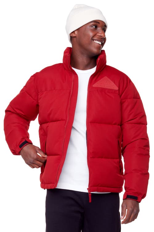 Alpine North Tuktut Men's Vegan Down (recycled) Retro Short Jacket In Red